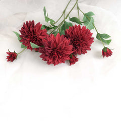 Dahlia Flower Stem Burgundy 65cmH