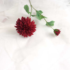 Dahlia Flower Stem Burgundy 65cmH