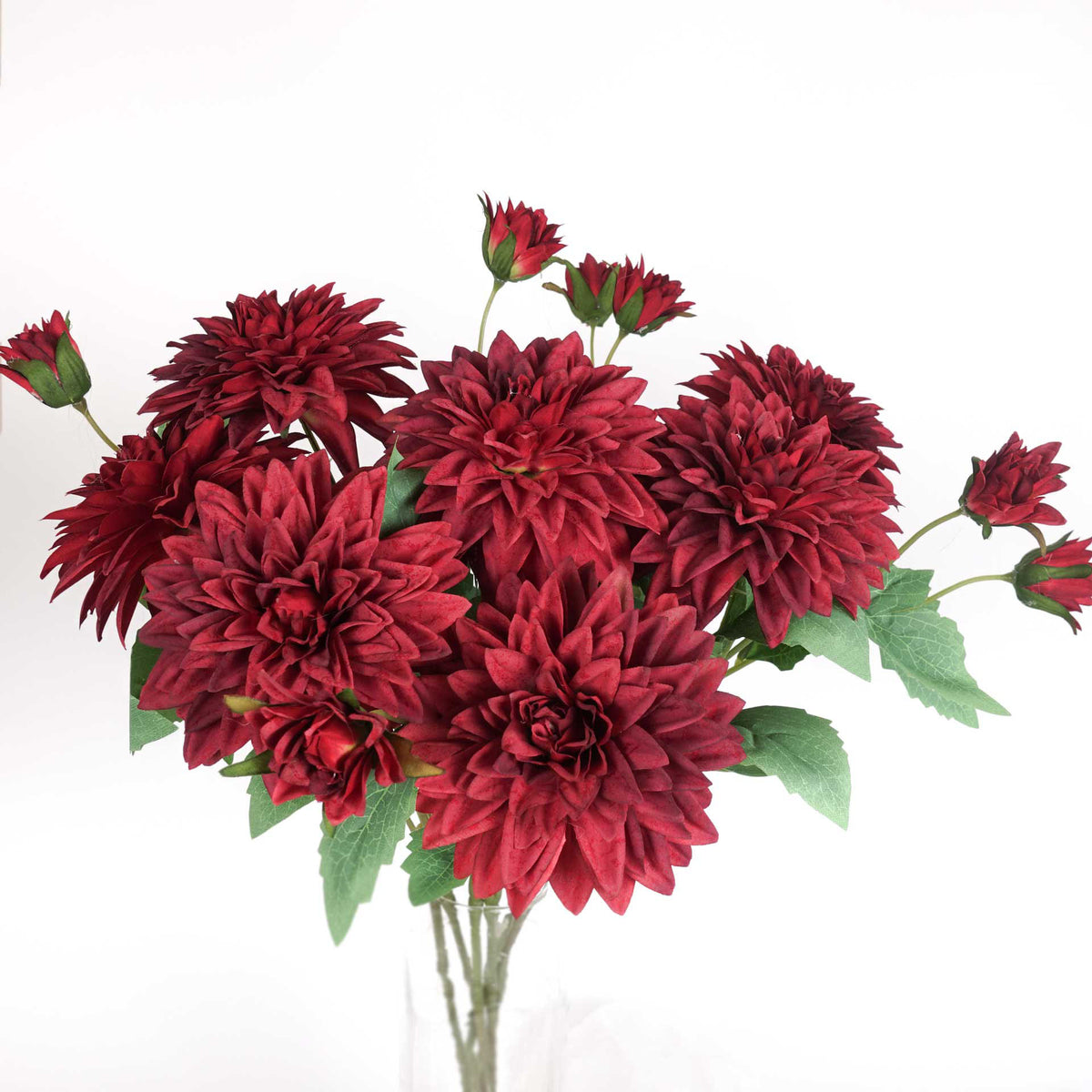 Dahlia Flower Stem Burgundy 65cmH