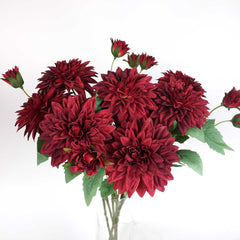 Dahlia Flower Stem Burgundy 65cmH