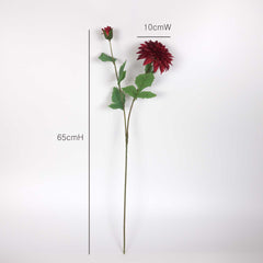 Dahlia Flower Stem Burgundy 65cmH