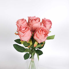 6 Stems Half Bloom Rose Bunch 50cmH