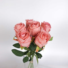 6 Stems Half Bloom Rose Bunch 50cmH