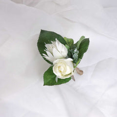 Blushing Bride Rose Wedding Boutonniere