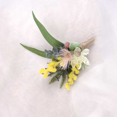 Native Wattle Flowering Gum Wedding Buttonhole