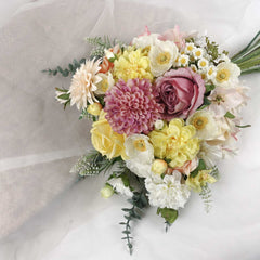 Dahlia Rose Daisy Poppy Wedding Bouquet 38cmW x 45cmH