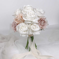 360-degree Design Real-touch Rose Wedding Bouquet