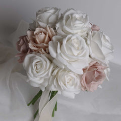 360-degree Design Real-touch Rose Wedding Bouquet