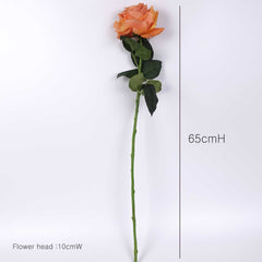 Real Touch Garden Rose Stem Orange 64cmH