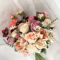 Peony Rose Bouquet and Matching Boutonniere