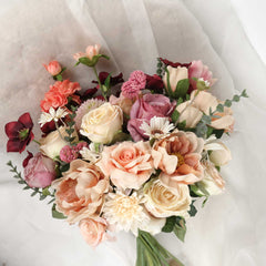 Peony Rose Bouquet and Matching Boutonniere