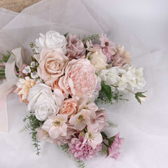 Real-touch Peony Rose Bouquet 40cmW x 45cmH