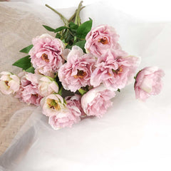 3 Heads Peony Flower Stem 52cmH