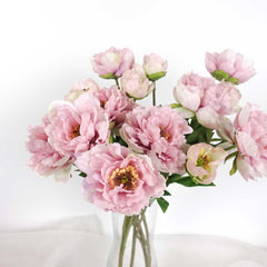 3 Heads Peony Flower Stem 52cmH