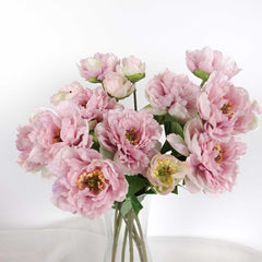 3 Heads Peony Flower Stem 52cmH