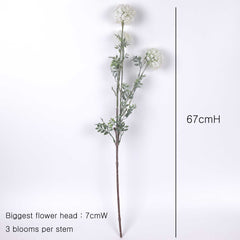 3 Heads Queen Annes Lace Stem 67cmH