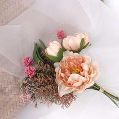 Artificial Peony Flower Pink Peony Bouquet