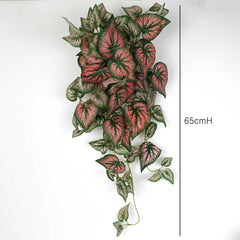 Artificial Caladium Plant Hanging 65cmH