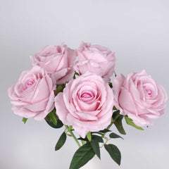 Single Velvet Pink Rose Stem 50cmH