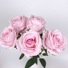 Single Velvet Pink Rose Stem 50cmH