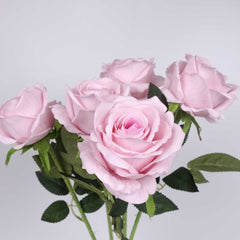 Single Velvet Pink Rose Stem 50cmH