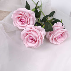 Single Velvet Pink Rose Stem 50cmH