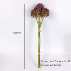 Allium Flower Bunch in Mauve 50cmH