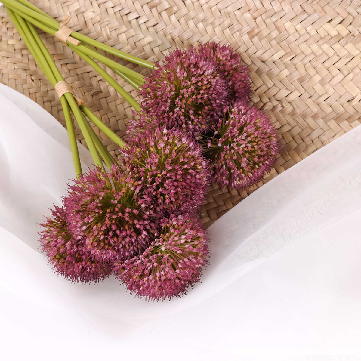 Allium Flower Bunch in Mauve 50cmH