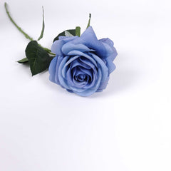 Real Touch Big Head Garden Rose Stem in Blue