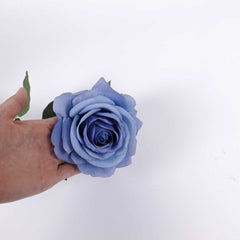 Real Touch Big Head Garden Rose Stem in Blue