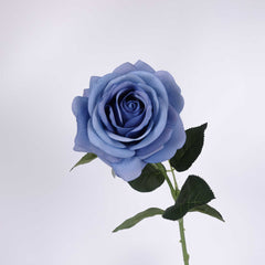 Real Touch Big Head Garden Rose Stem in Blue