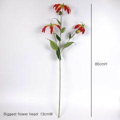 3 Heads Gloriosa Lily Flower 80cmH