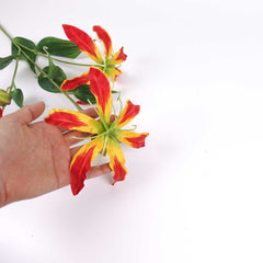 3 Heads Gloriosa Lily Flower 80cmH