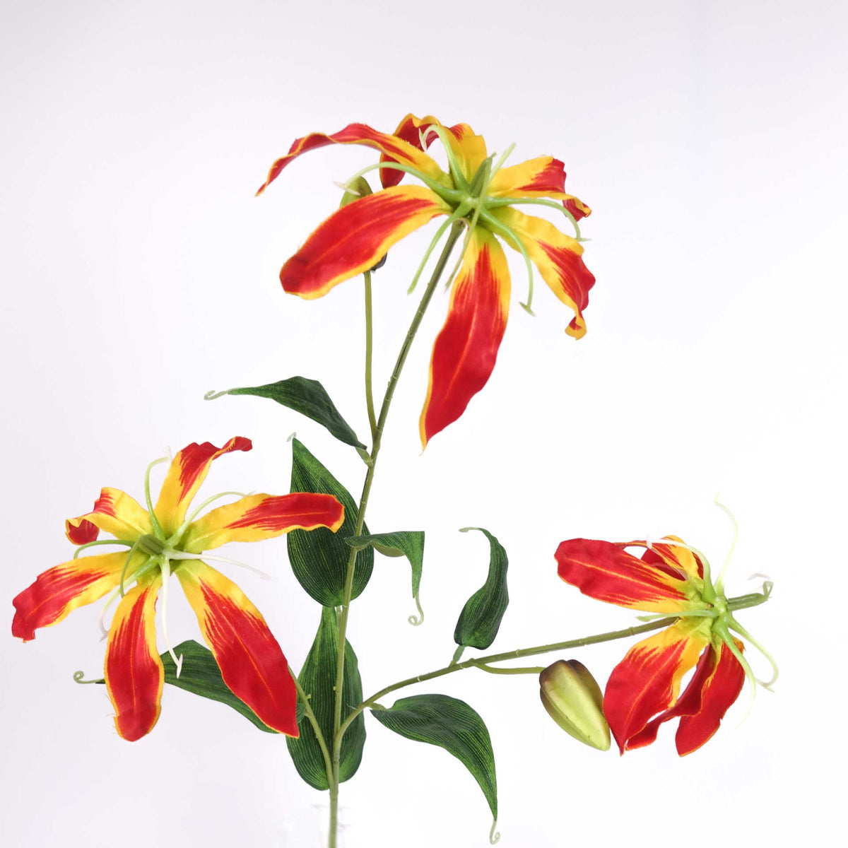 3 Heads Gloriosa Lily Flower 80cmH