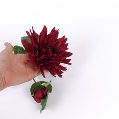 Dahlia Flower Stem Burgundy 60cmH