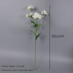 6 Heads Artificial Camellia Spray 60cmH in Cream White