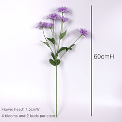 6 Heads Artificial Camellia Spray 60cmH in Purple