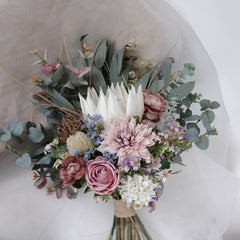 Native King Protea Dahlia Bouquet 40cmW