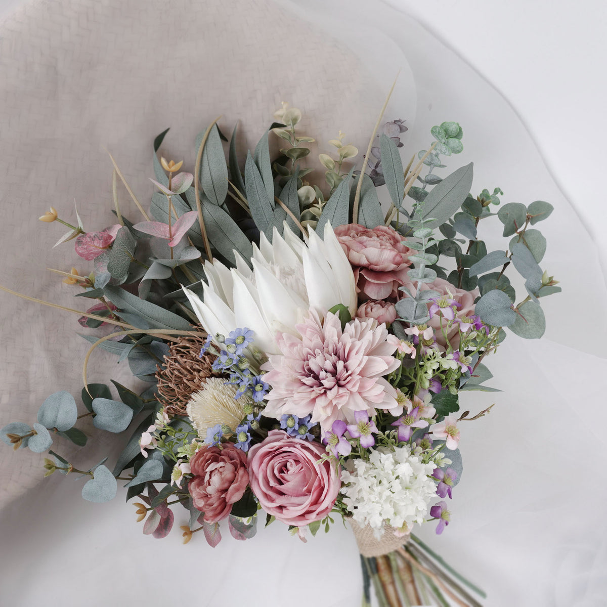 Native King Protea Dahlia Bouquet 40cmW