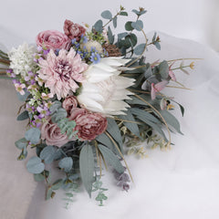 Native King Protea Dahlia Bouquet 40cmW