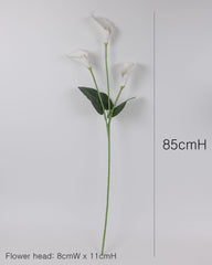 3 Heads Calla Lily Stem 85cmH