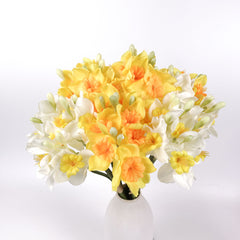3 Stems Yellow Daffodil Flower Bunch 46cmH