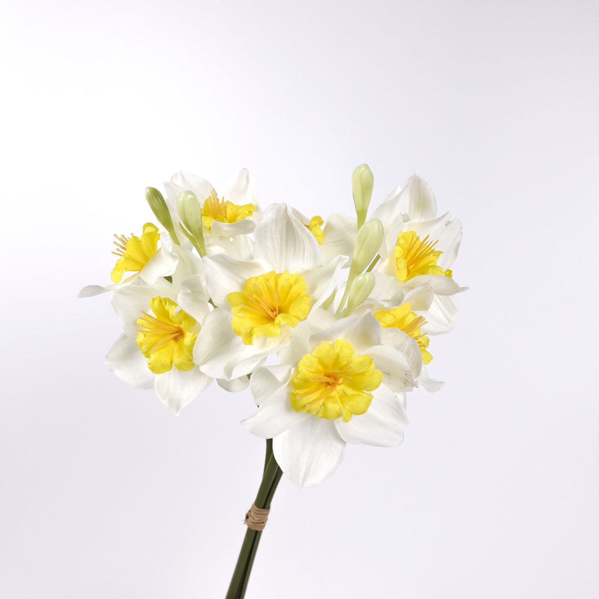 3 Stems White Daffodil Flower Bunch 46cmH