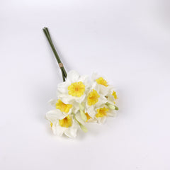 3 Stems White Daffodil Flower Bunch 46cmH