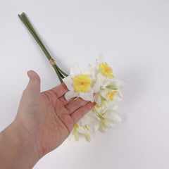 3 Stems White Daffodil Flower Bunch 46cmH