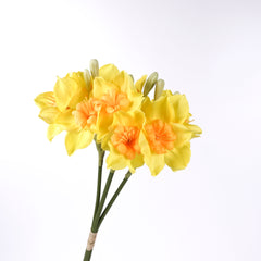 3 Stems Yellow Daffodil Flower Bunch 46cmH