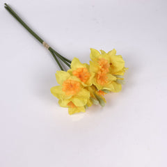 3 Stems Yellow Daffodil Flower Bunch 46cmH
