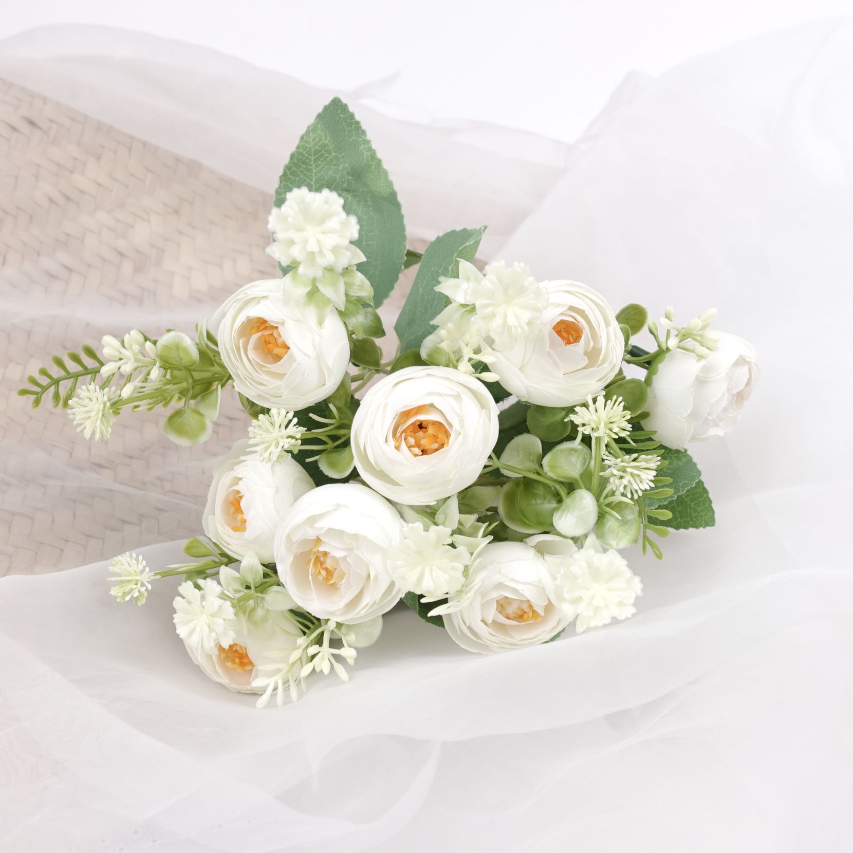 Artificial Ranunculus Bush White Ranunculus