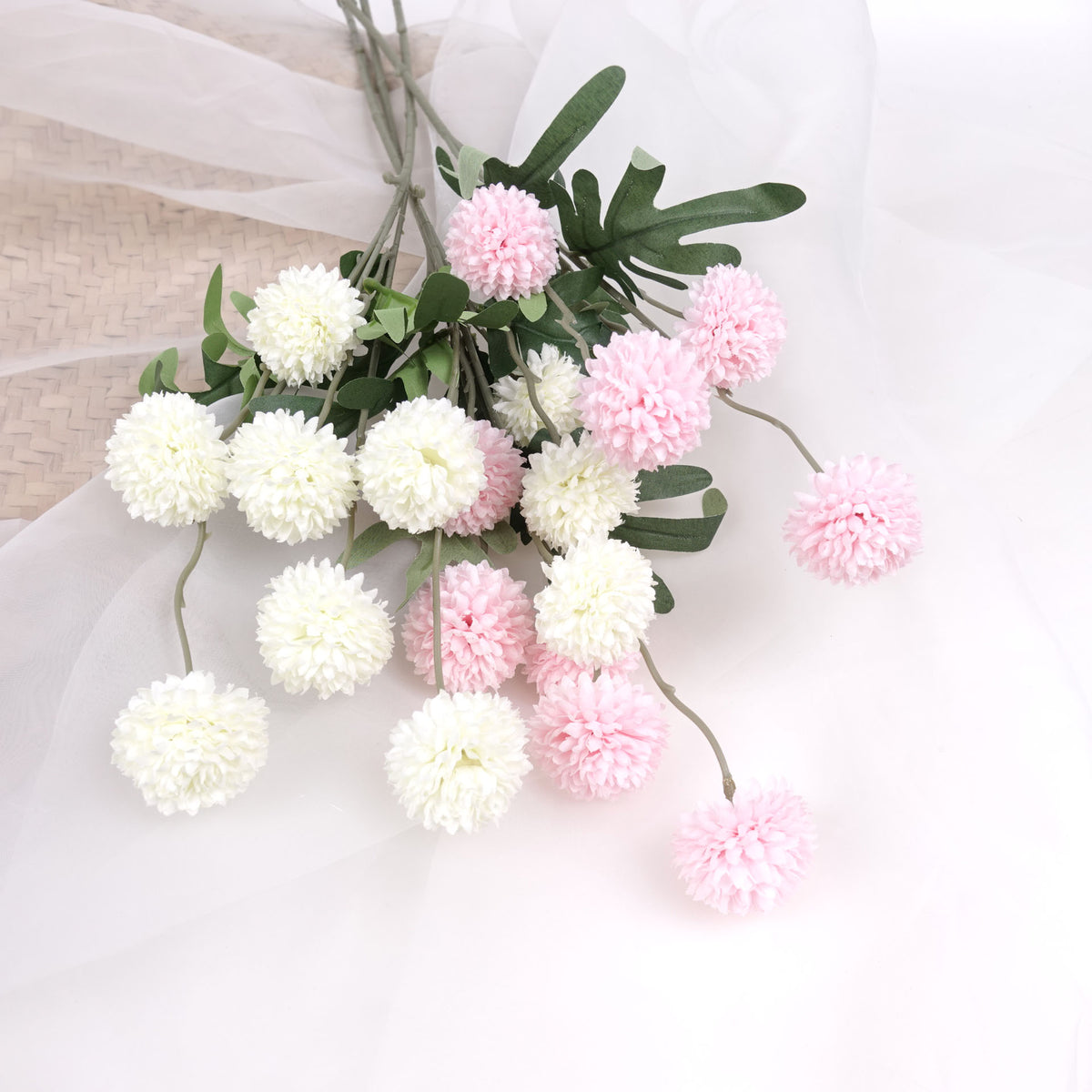 5 Heads Chrysanthemum Pompom Spray 50cmH
