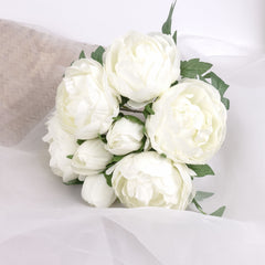 Artificial Peony White Bouquet